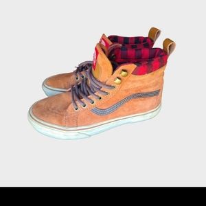 Vans Off The Wall Suede High Top Flannel Lined women's 7.5/ men's 6